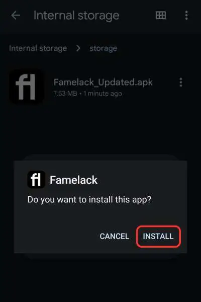 Install Famlack App